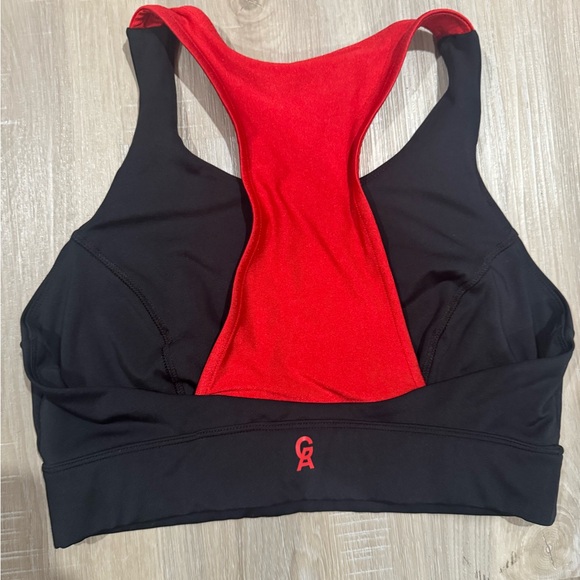 Good American Black Sports Bra with Red Accents - Picture 2 of 2